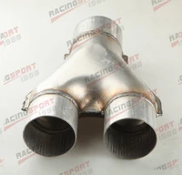 universal custom exhaust y pipe adapter connector aluminized steel
