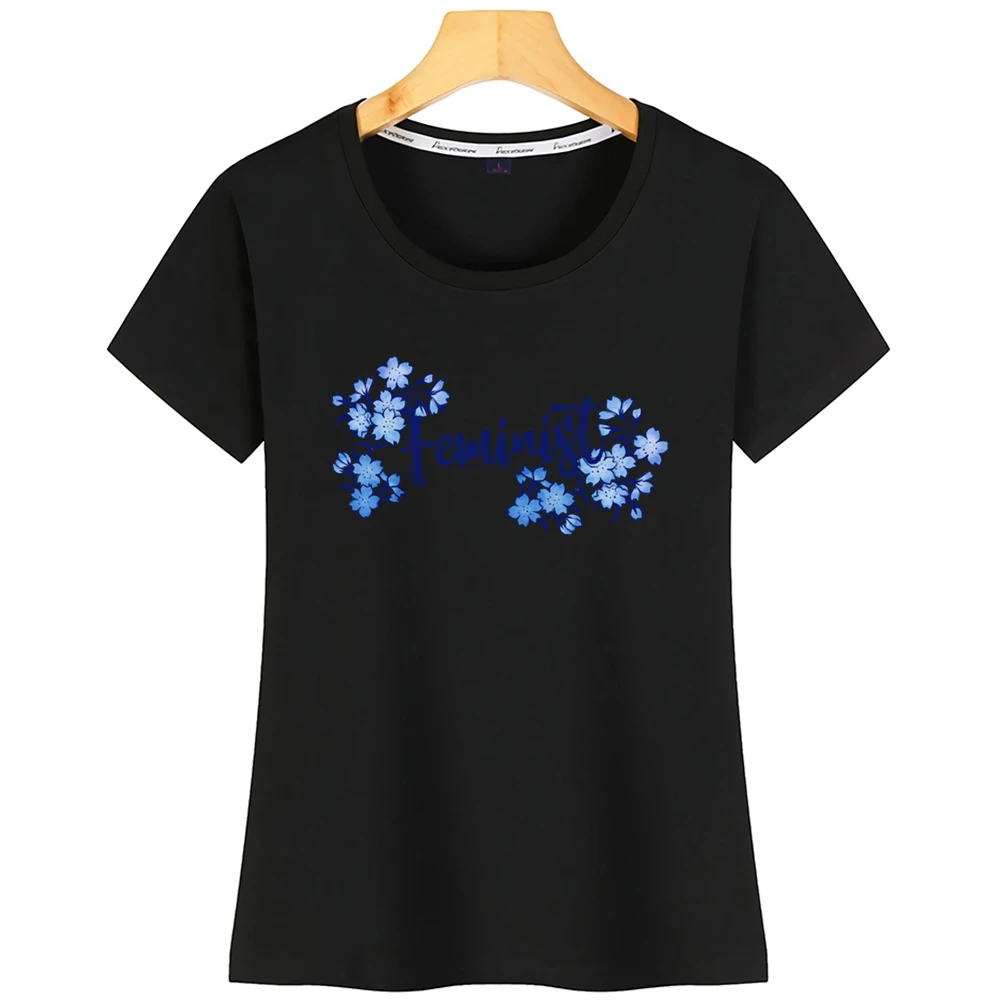 Топы футболка Женская Феминистская хлопковая Футболка с милыми надписями |