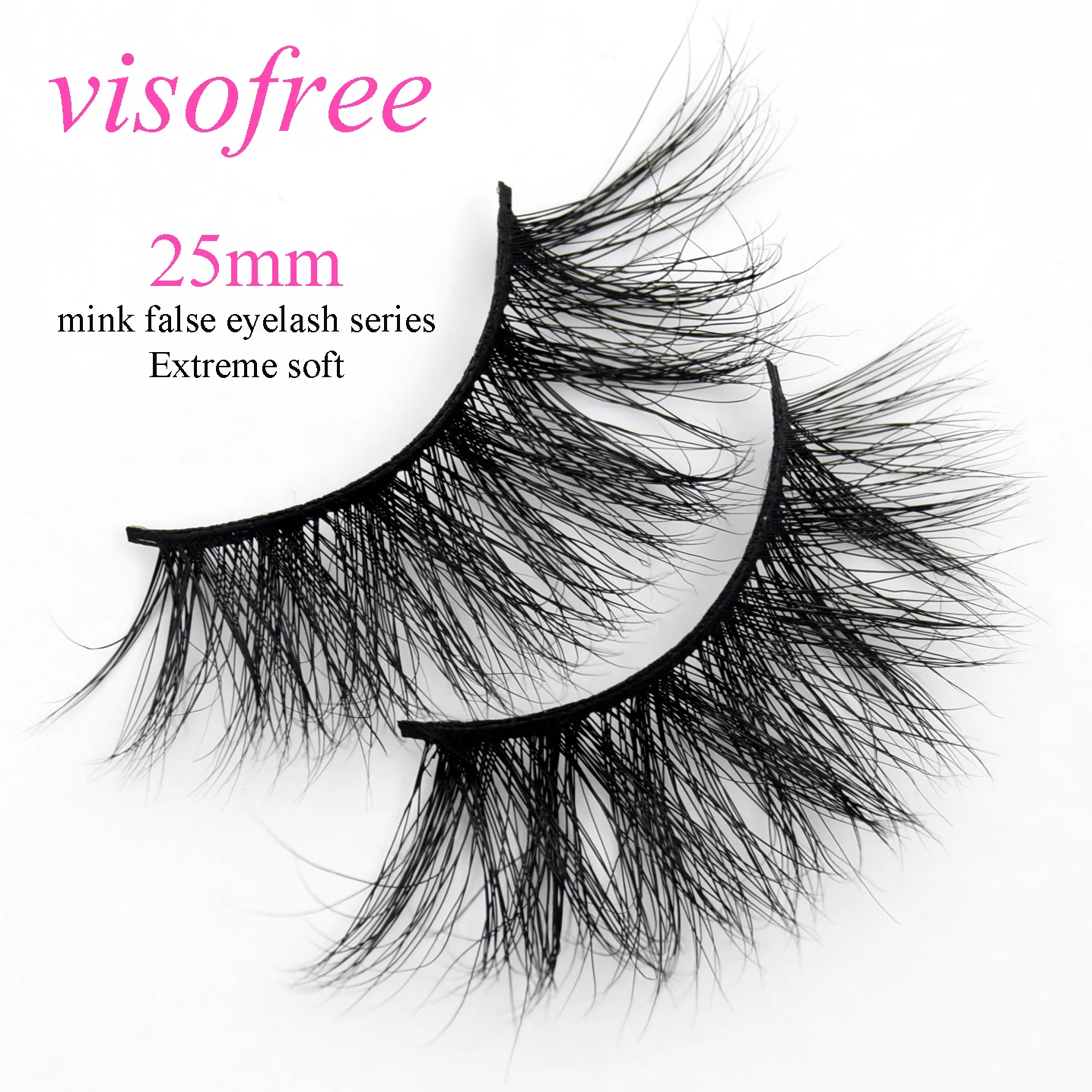 Visofree норковые ресницы для макияжа Толстая полоса 25 мм драматические длинные