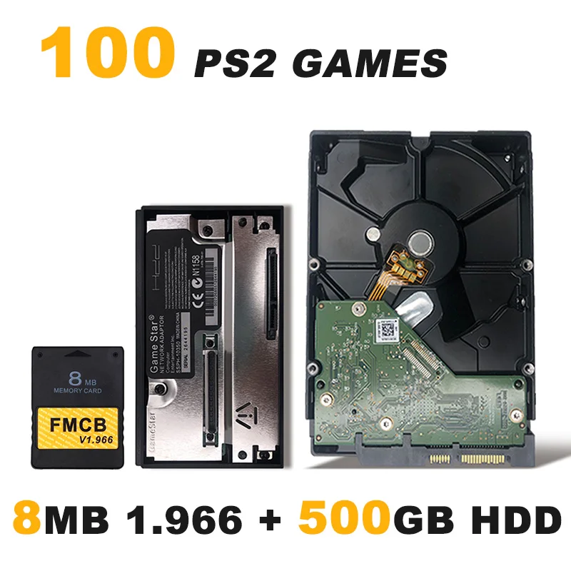 8MB and 500GB FMCB v1.966 8/16/32/64 Мб карта памяти для PS2+ 3," жесткого диска SATA HDD 80 Гб/320 Гб/500 Гб/1 ТБ/2 ТБ с игр+ жесткого диска SATA HDD адаптер - Цвет: 8MB and 500GB