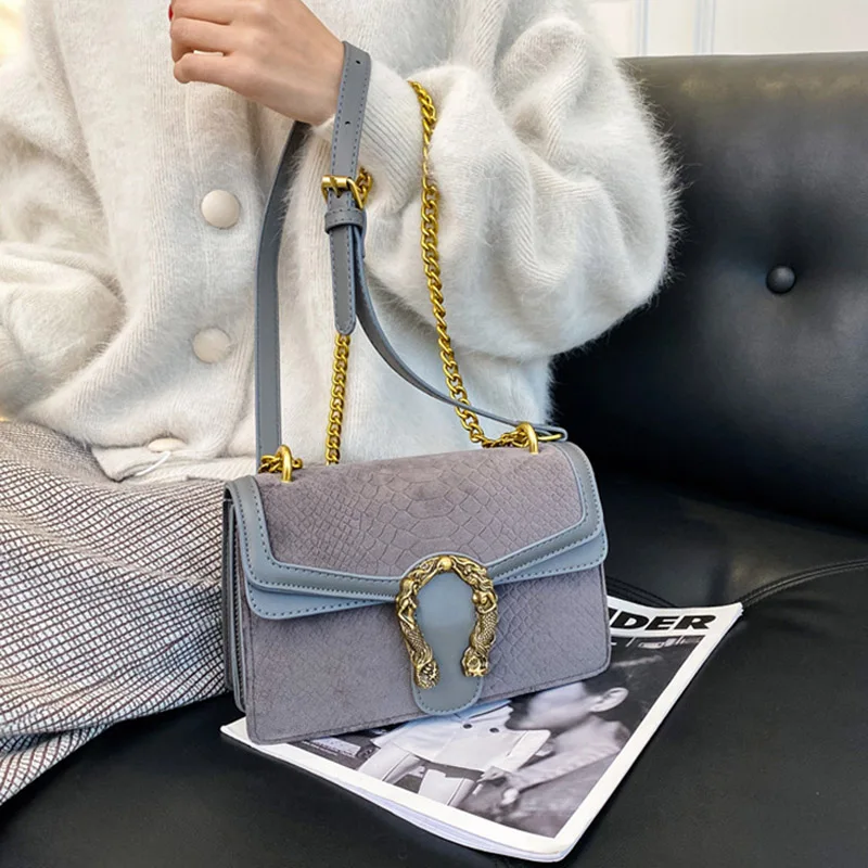 Матовая сумка из искусственной кожи со змеиным узором для женщин 2022 Брендовая