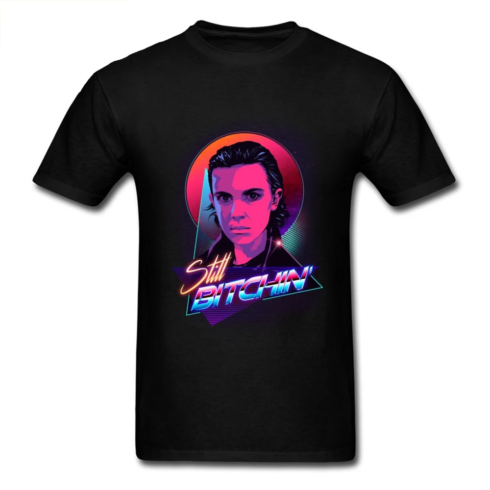 

Brand New Neon Character Portrait Men Black T-shirt Art Design Hip-hop Styling Adult Tops & Tees Bitchin Fashion T Shirts