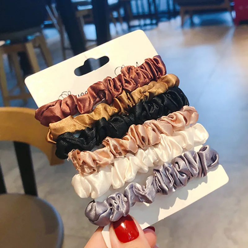 Набор женских простых тонких эластичных резинок для волос из искусственного