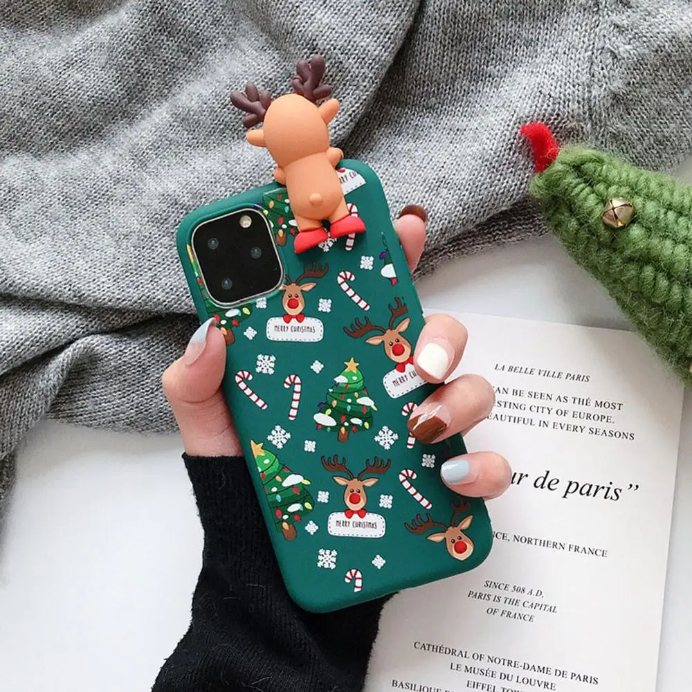 Рождество Мультфильм Олень чехол для iphone 11 pro max пара мобильный телефон Медведь