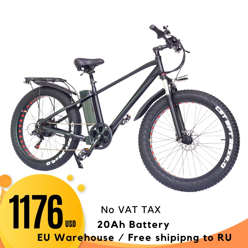 750 Вт 26-дюймовый электрический велосипед, электрический толстый велосипед, мужские скоростные мопеды, электровелосипед для взрослых, горный Пляжный круизер 24 Ач, Диапазон действия 100 км KS26 RU