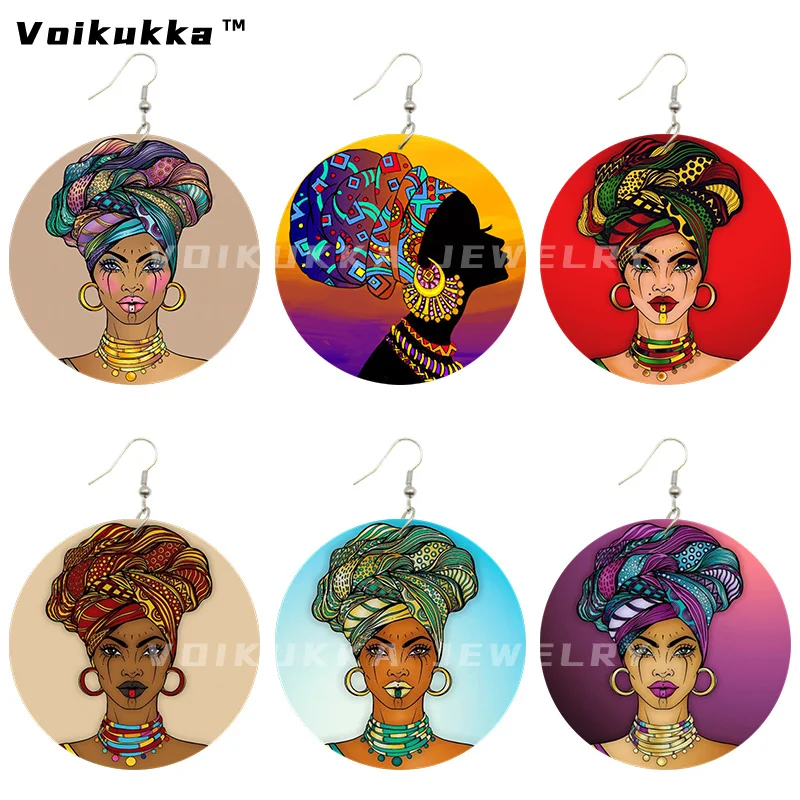 Voikukka ювелирные изделия 6 см круглая африканская Женская Девушка Узор Женский