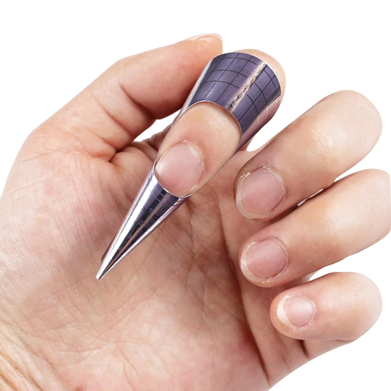 Finger Angel 50/100/500 шт. формы ногтей Nail Art Руководство Фиолетовый Бумага Гель-лак для ногтей УФ расширение французский Сделай Сам Маникюрный Инструмент LM007