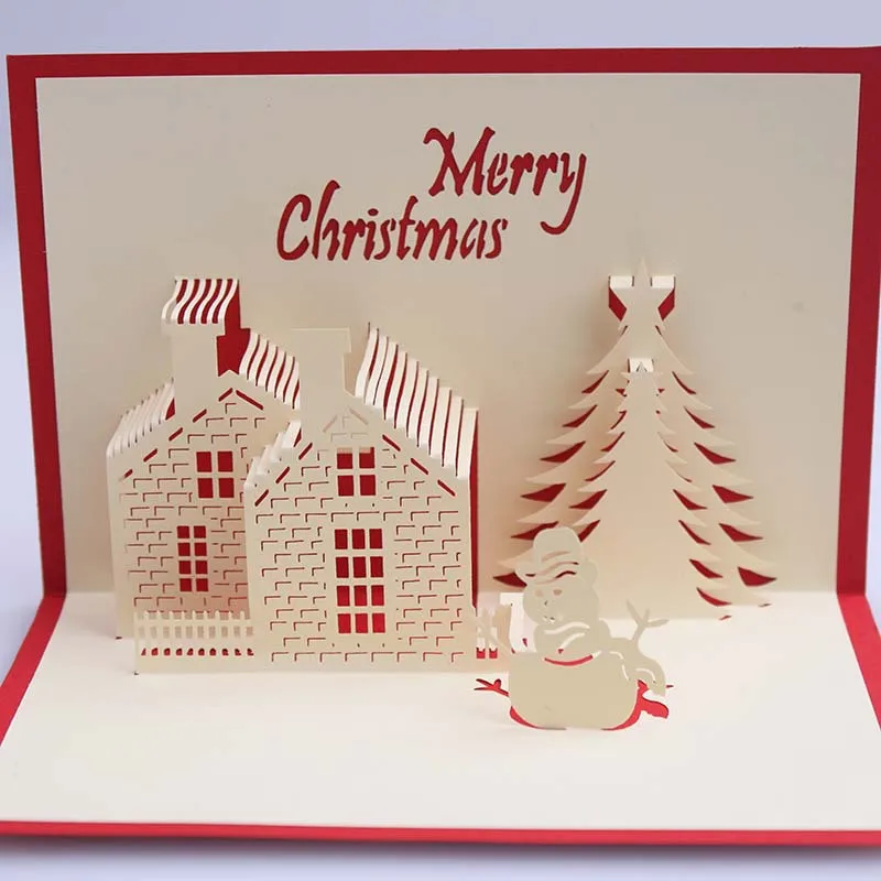 

10pcs Castle Tree Handmade Origami 3D Pop UP Greeting Cards Invitation Postcard Wish Thanking Birthday Christmas Party Gift