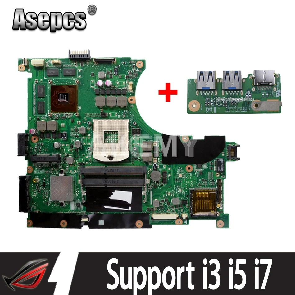 Asepcs N56VJ / N56VM Материнская плата ноутбука для Asus N56VZ N56V Тестовая оригинальная