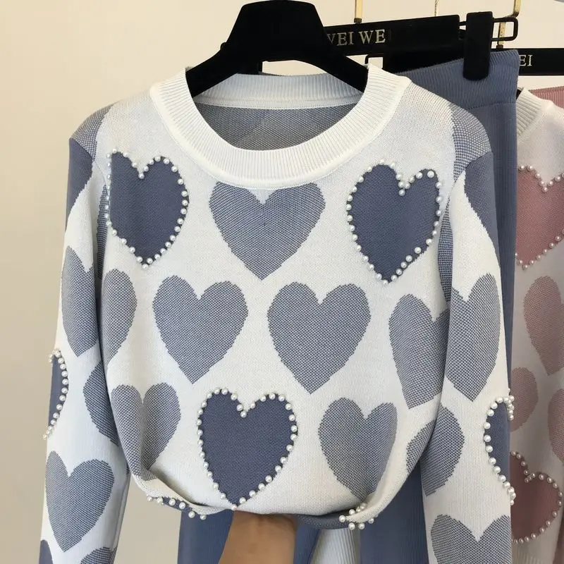 Осенне-зимние вязаные спортивные костюмы женские подходящие комплекты из 2