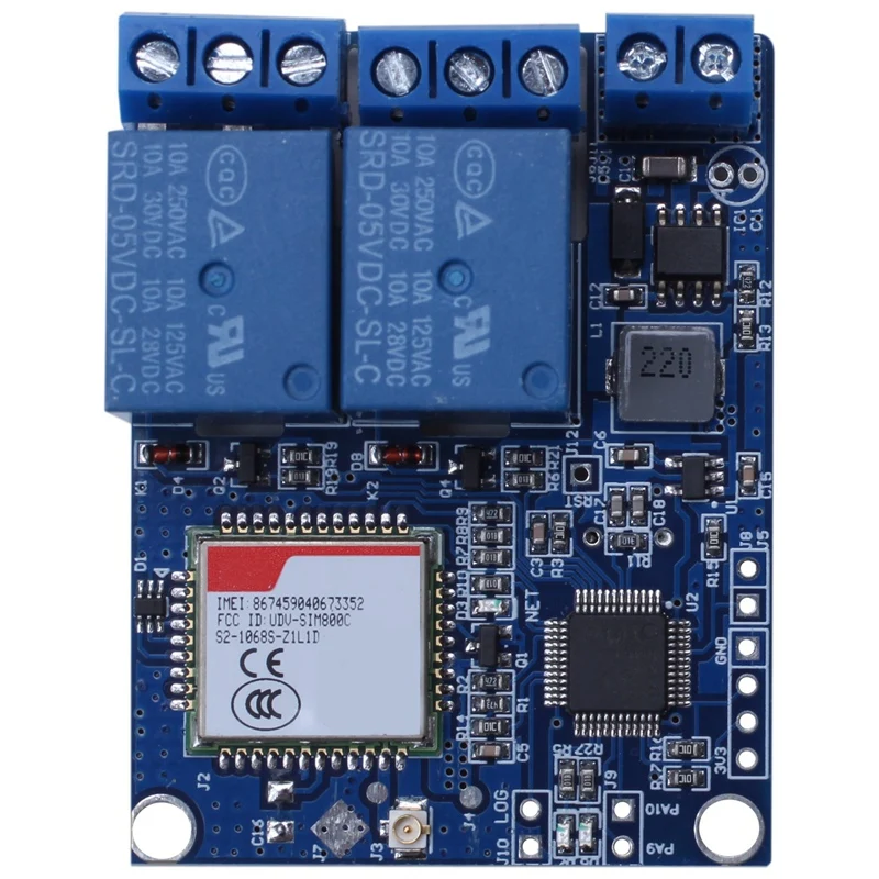 2-канальный релейный модуль для кислородного насоса теплицы Sms Gsm Sim800C Stm32F103C8T6 |