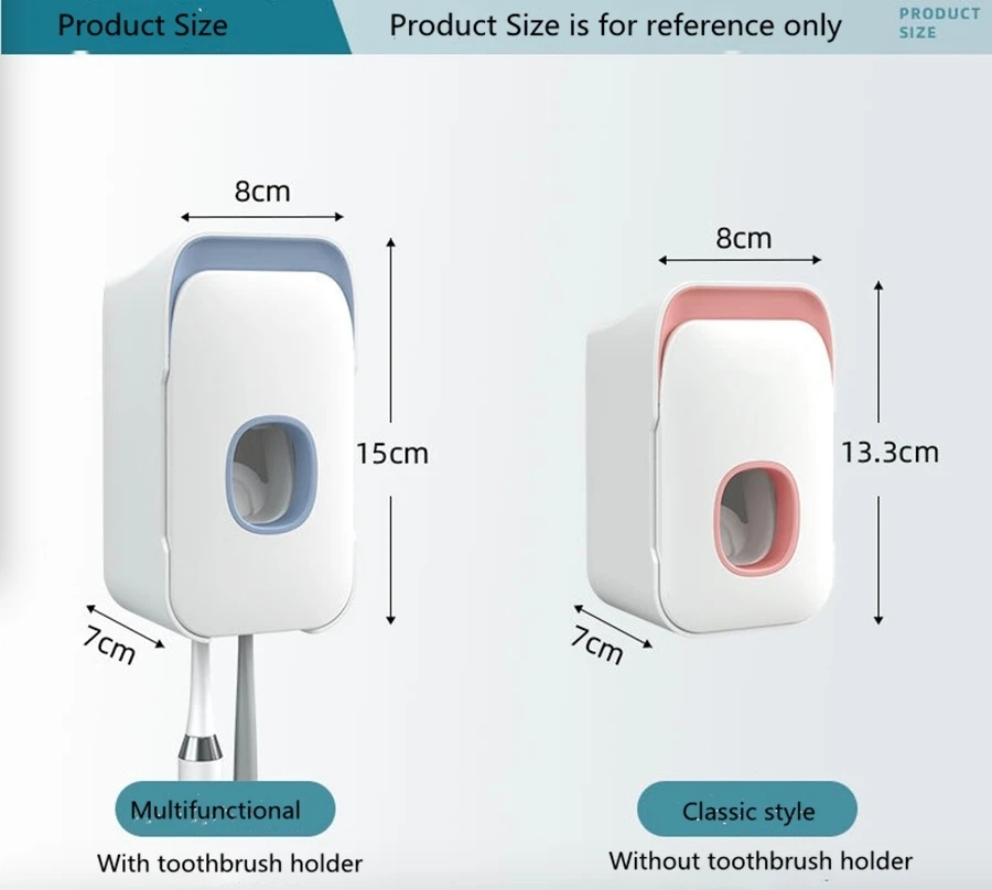 

New Automatic Toothpaste Dispenser Dust-proof Toothbrush Holder Wall Mount Stand Bathroom Accessories Set Toothpaste Squeezer