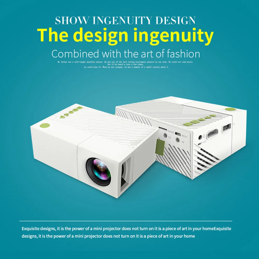 Мини портативный проектор 1080P видео с светодиодный 3D просмотр домашнего