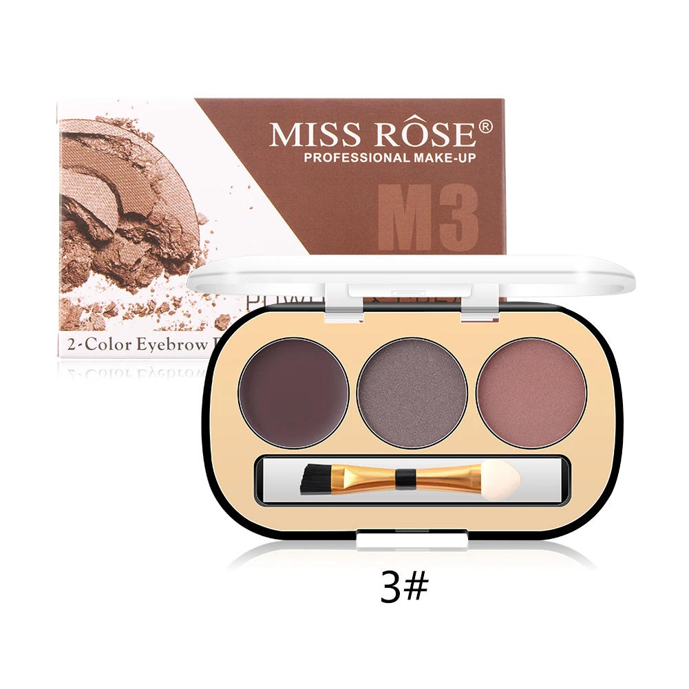 MISS ROSE пудра для бровей Палитра матовые тени для век Палитра долговечная Водонепроницаемая Косметика для макияжа лица брови пигмент TSLM1 - Цвет: M3