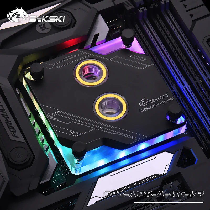 Bykski Процессор блок для Intel LGA 1150 1151 1155 1156, 2011,2066 I7, процессорный кулер, 5v 3pin, 12v 4pin, черный Процессор-XPR-A-MC-V3