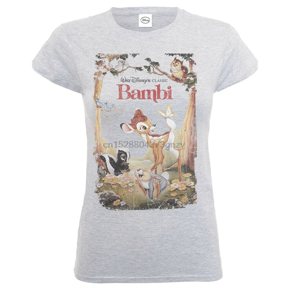 Женская Ретро футболка с изображением Бэмби Официальный лицензированный товар