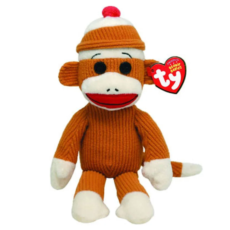 15 см Ty Beanie Boos с большими глазами серые красные синие радужные цвета обезьянка