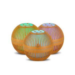 130mlUSB диффузор для эфирных масел с древесным зерном ультразвуковой увлажнитель воздуха домашний аромадиффузор ароматерапия тумана с светильник