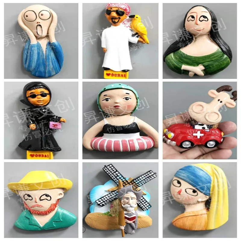 Магнитный 3d стикер для холодильника туристический сувенир Ван Гога Мона Лиза