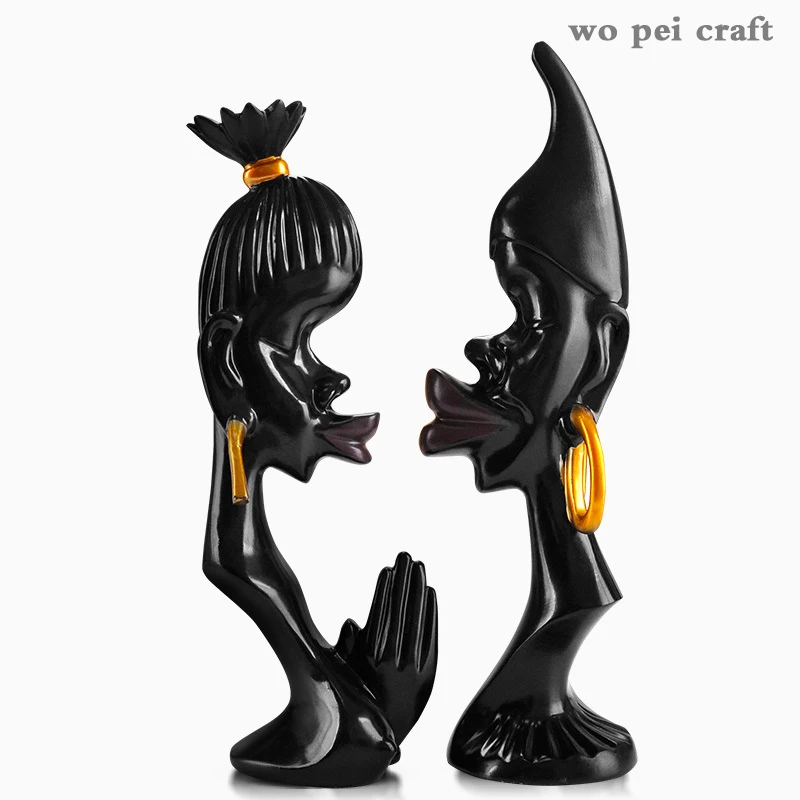 

Black Desk Adornment Resin Human Figurine Home Decoration Accessories Couple Statue Display Crafts New Wedding Gifts