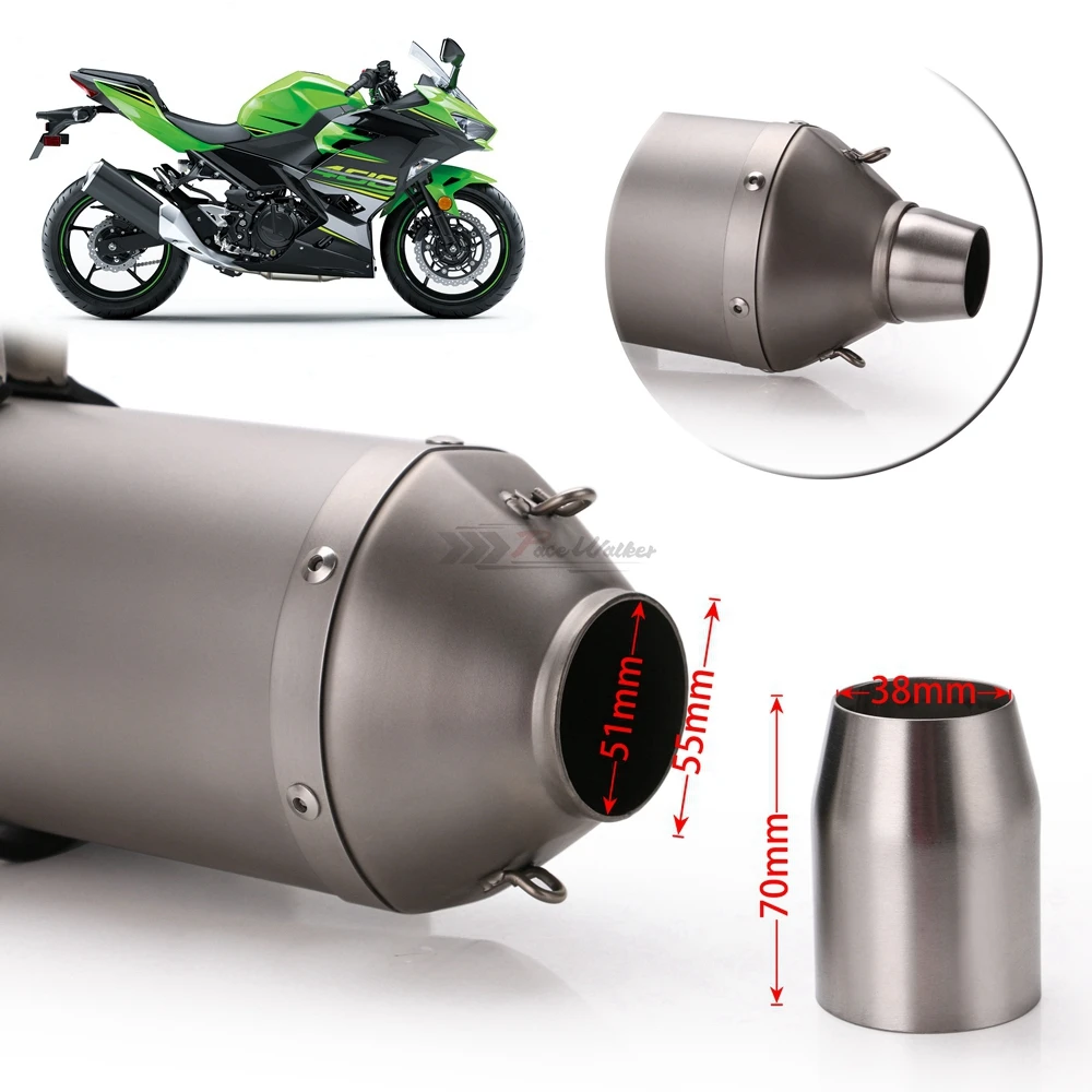 Universal 51mm True Carbon Fiber Motorcycle Exhaust Modified Muffler Pipe Scooter Pit Bike For Yamaha Kawasaki Ninja Suzuki | Автомобили и