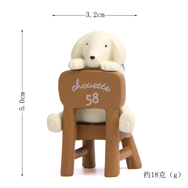 Щенок сидит на стуле Садоводство украшения для суккулентов микро Пейзаж куклы