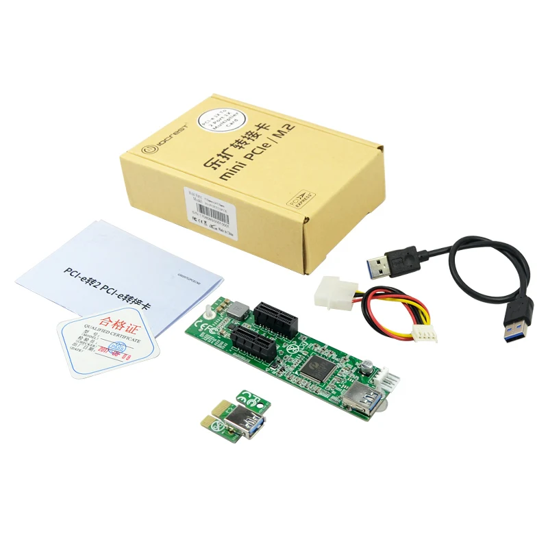 Новый PCI E Riser Card от 1 до 2 Express x1 слот расширения карты USB 3 0 удлинитель IDE Большой 4pin