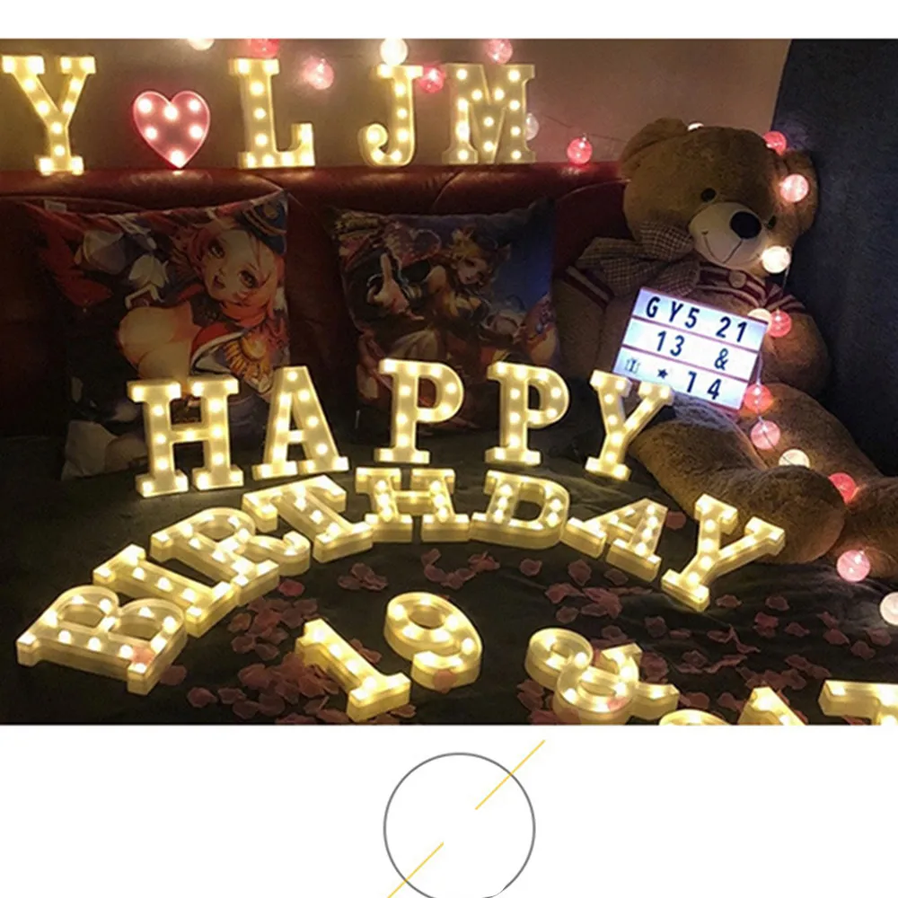 Creative 3d Letter Number Led Light Alphabet Sign Indoor Wall Hanging Night Lamp Decoration Valentine's Day Gift | Лампы и