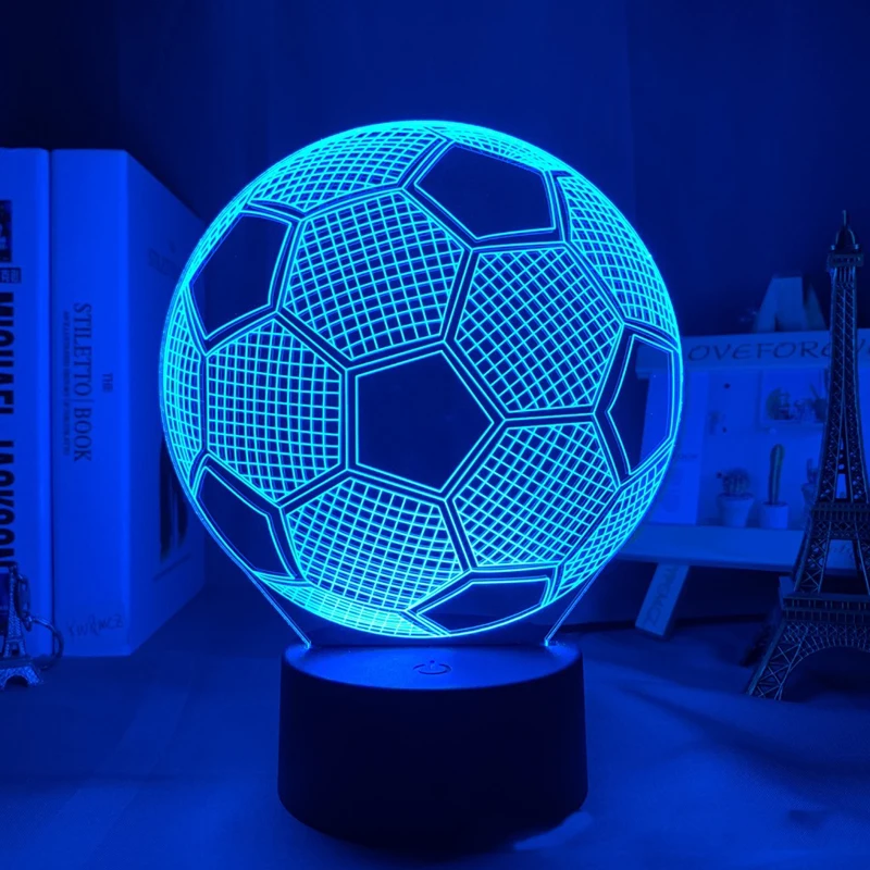 

Football Sports Gifts 3D Table Lamp Rugby Ice Hockey Women's Volleyball Bedside Light Dream Basketball Bedroom Decoration