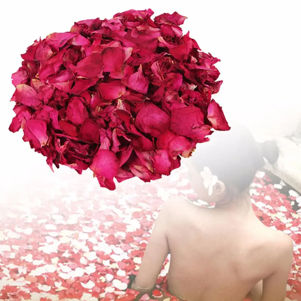 

50g Natural Romantic Dried Rose Petals Bath Dry Flower Petal Spa Whitening Shower Body Massager Releax Beauty Bathing