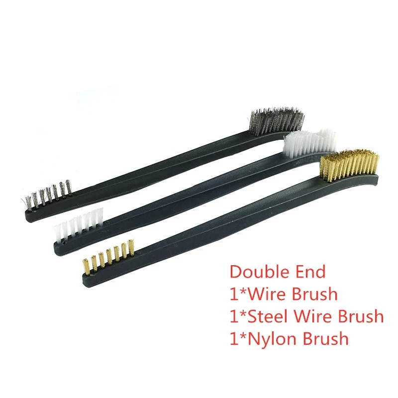 Тактические 3 шт стальная проволока щетка и 4 нейлоновые палочки набор для чистки