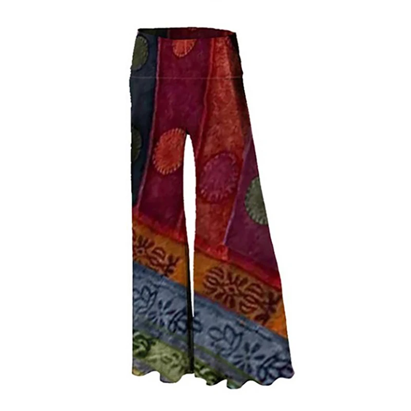 

High Waist Print Flare Leggings Summer Vintage Flare Pants Women Fashion Sexy Bodycon Trousers Casual Bell Bottom Leggings New