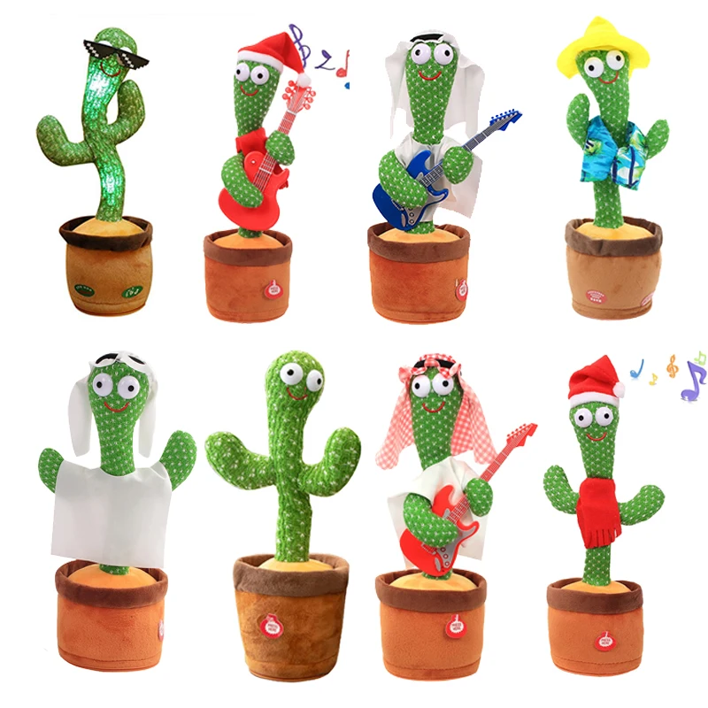 

Dancing Cactus Singing Imitate Voice Repeat Recording Plant Plush Toy Early Education Christmas Gifts for Kids Home Decoration
