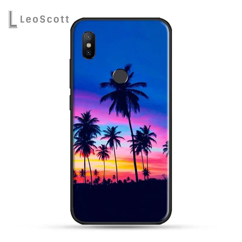 

Summer beach sunset palm trees Phone Case For Xiaomi Redmi note 7 8 9 t k30 max3 9 s 10 pro lite