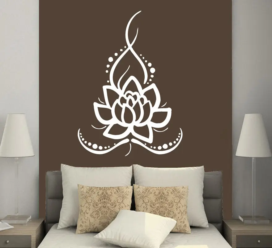 

Lotus Flower Wall Sticker Boho Bohemian Room Decoration Vinyl Art Removable Poster Mural Stickers Decor Decals LY1569