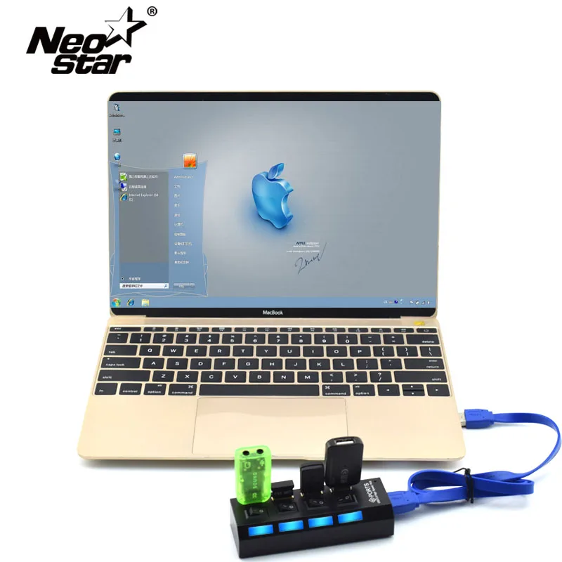 Высокоскоростной Micro Mini 4 порта 2,0 usb-хаб сплиттер адаптер для ноутбука ПК ноутбук приемник периферийные устройства для компьютера аксессуары