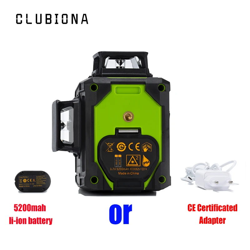 Clubiona CE сертифицированный 3D лазерный нивелир с аккумулятором 5200 мАч и горизонтальными и вертикальными линиями работает отдельно лазерные линии