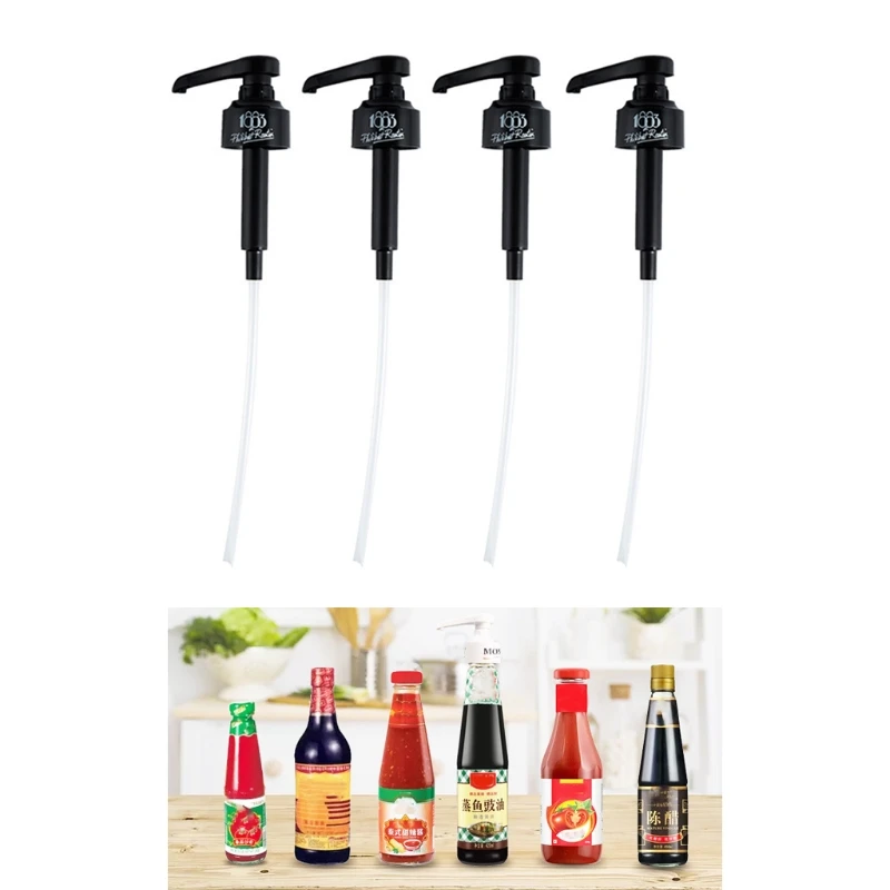 

Liquid Pump Dispenser for condiment bottle Lotion Soap Container Pump Lid Top for seasoning flavouring 4pcs