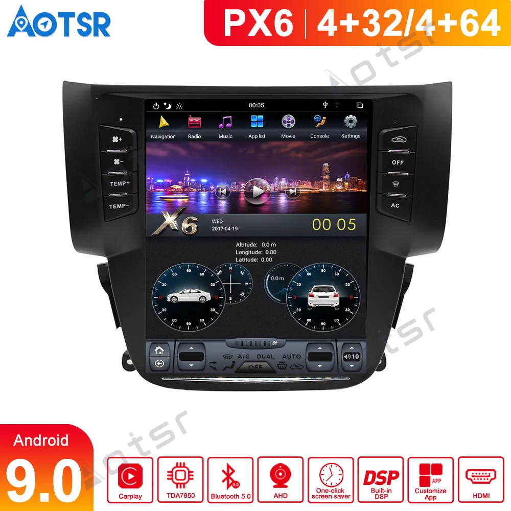 

10.4''Vertical screen Tesla Android 9.0 4+64GB voice control Built-in CARPLAY Car Radio For Nissan Sylphy 2012 - 2016 gps navi