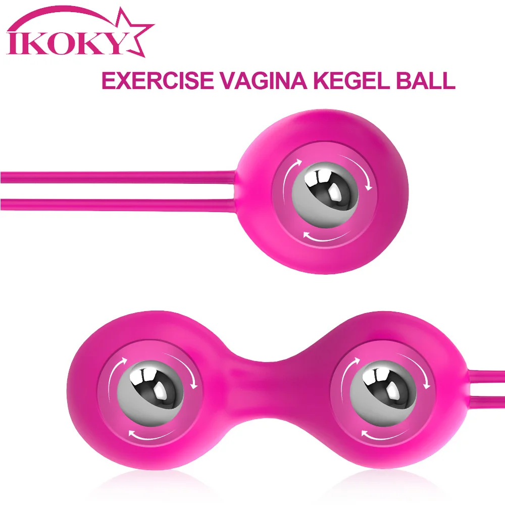 

IKOKY 2Pcs/Set Silicone Kegel Ball Ben Wa Ball Vaginal Geisha Ball Vagina Tightening Exercise Vagina Massage Vibrator Sex Toys
