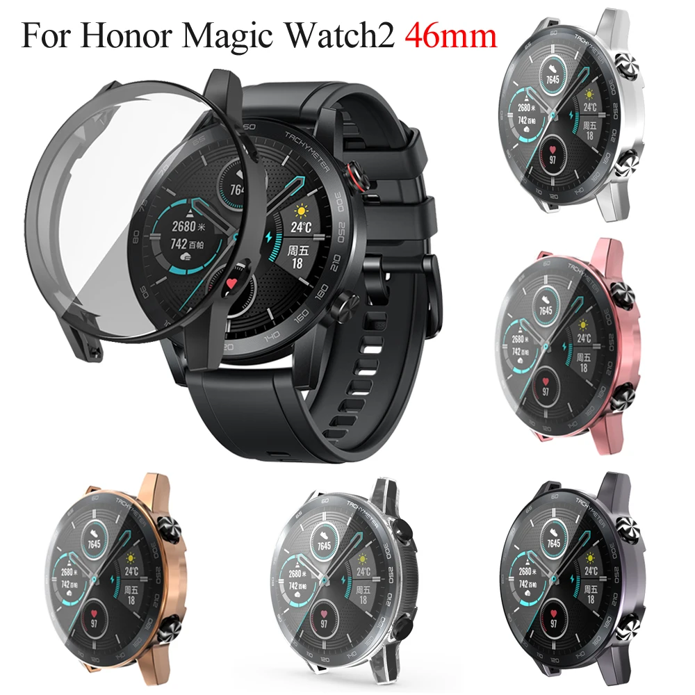 Защитный чехол из ТПУ с покрытием для часов Honor Magic Watch 2 46 мм 360 Полное покрытие