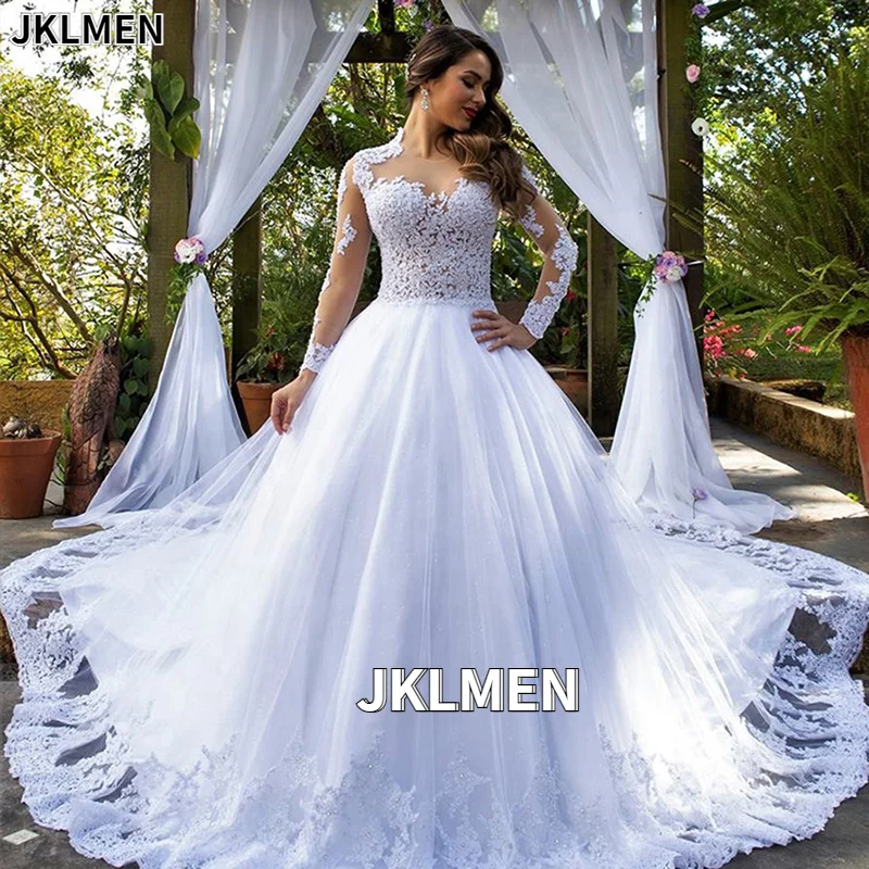 Аппликацией Vestidos новые удивительные Поезд свадебное платье 2021 Потрясающие