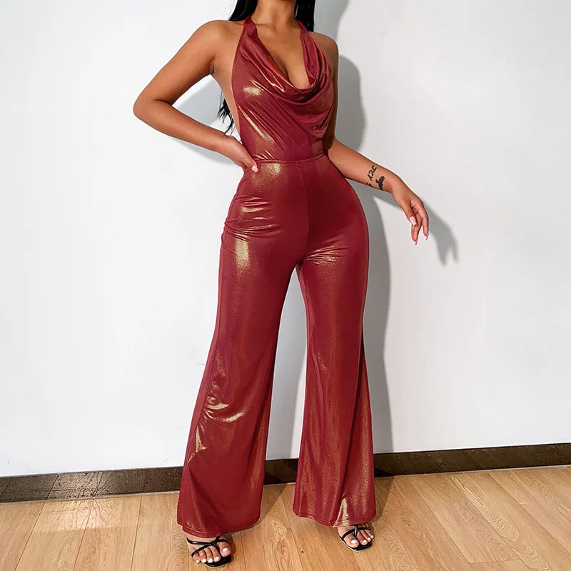 

Женский комбинезон с V-образным вырезом, без рукавов