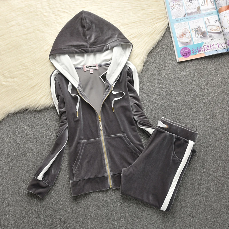 

2Pcs Set Women Sport Tracksuit Zipper Hoodies Sweatshirt Pants Set Jogger Sport Wear Ladies Casual Sweat Autumn Streetwear Suit
