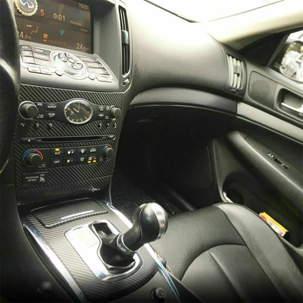 

1 Set Car 5D Carbon Fiber Moulding Center Console Molding Sticker Interior Accessories For Infiniti G25 G37 2008-2013