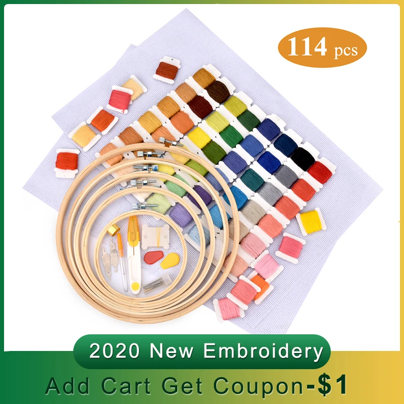 Набор для вышивания крестиком 60 цветов бамбуковые нити Стартовые наборы вышивки