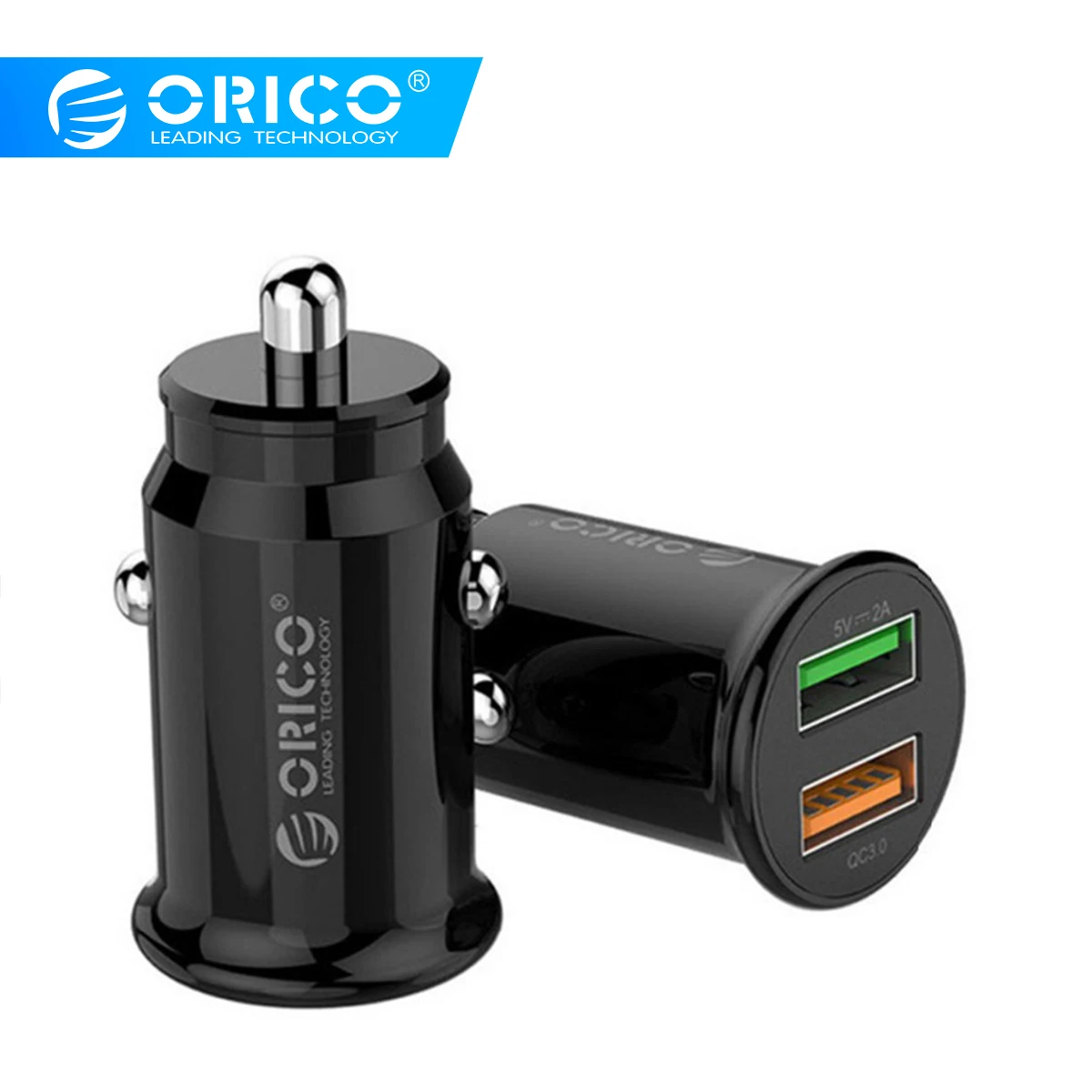 ORICO QC3.0 Mini Dual USB 20 Вт автомобильное быстрое зарядное устройство для iPhone huawei Xiaomi samsung Tablet