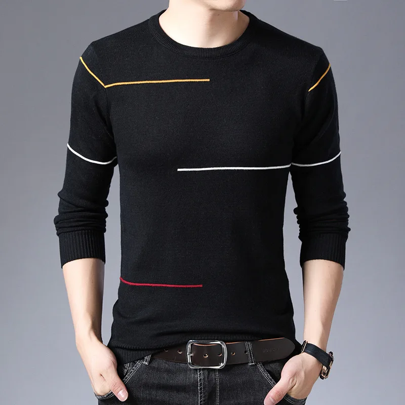 

Wool Sweater Men Brand Clothing Autumn Winter Arrival Slim Warm Sweaters O-Neck Pullover Men Top