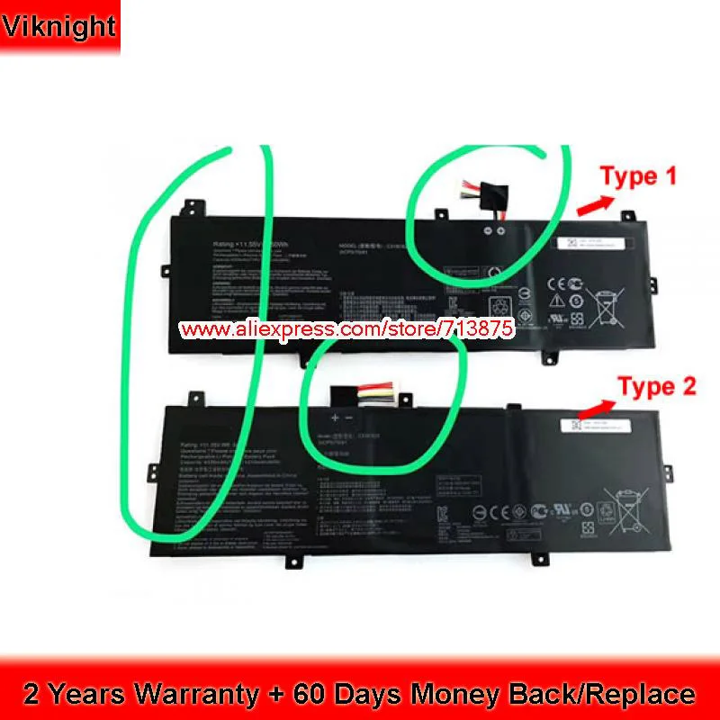 

Genuine 11.55V 4210mAh 50Wh C31N1620 Battery for Asus ZenBook BX430 UX430UQ UX430UN UX430UA P5340FF PU404 RX430 BX430UA P5340UA