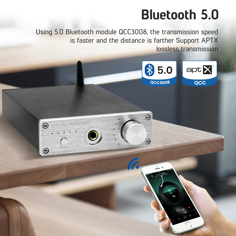 Декодер FX Audio DAC HiFi 2 0 цифро аналоговый аудиопреобразователь Bluetooth 5 усилитель для